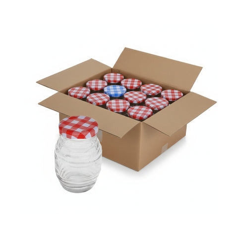 Pack 12 Frasco De Vidrio Conservero Barril 180ml Tapa Metalica Color Variado
