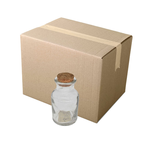 Embalaje de 216 Frascos de Vidrio 60 ml con Tapa de Corcho