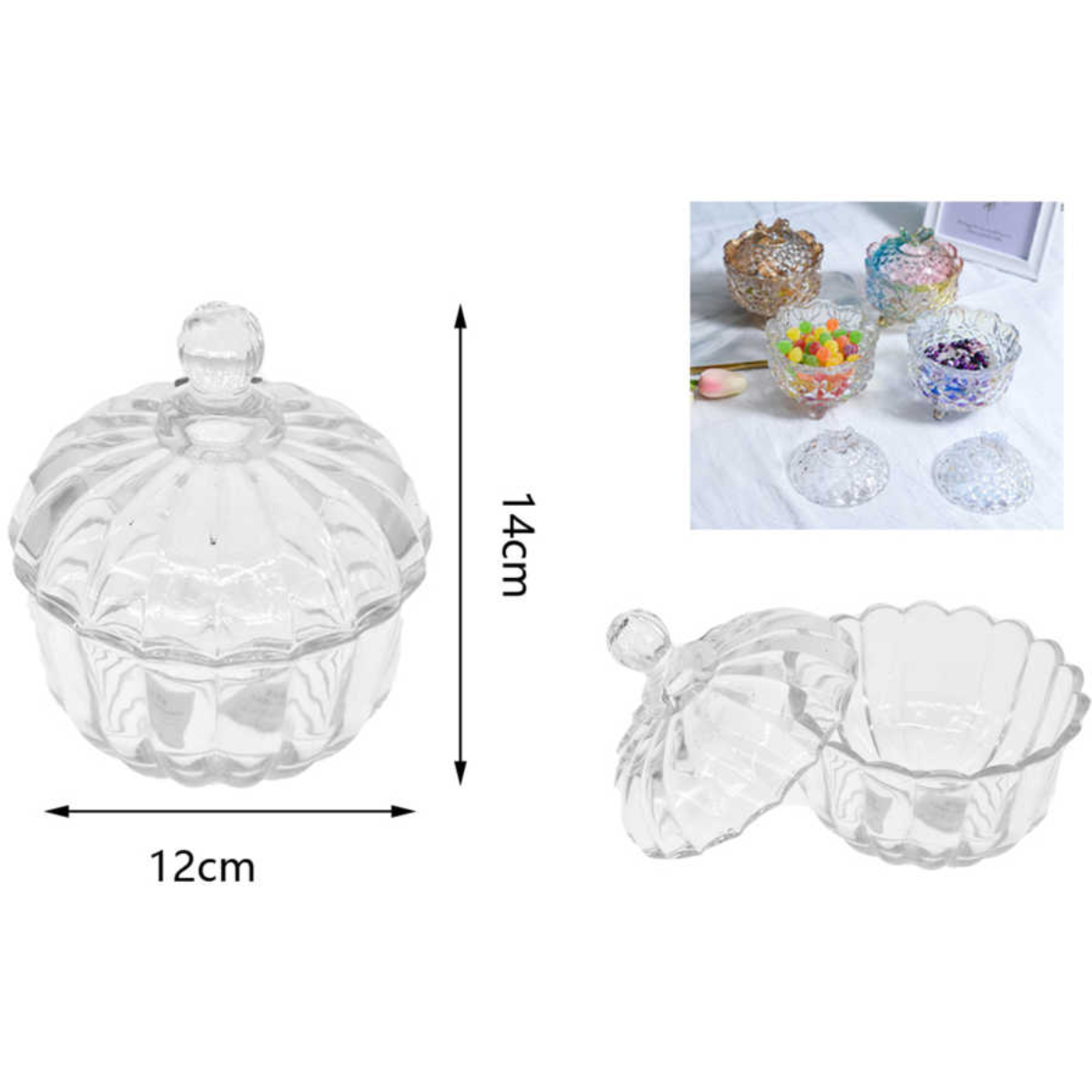 Frasco De Vidrio Decorativo Con Tapa