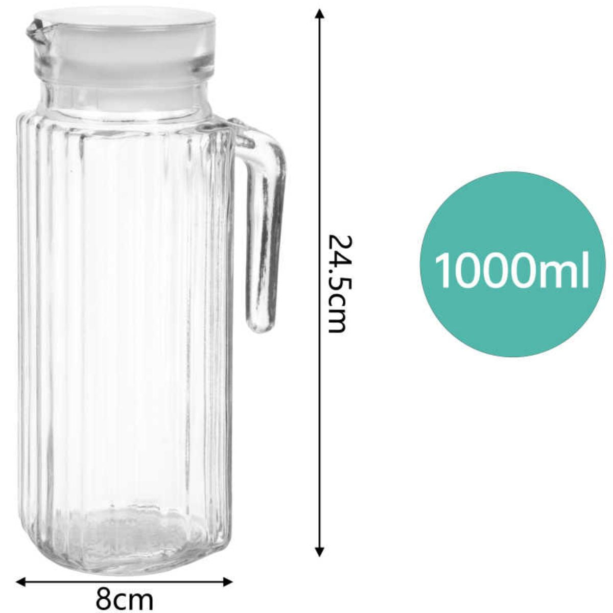 Jarra de Vidrio 1000ml para Agua Fresca