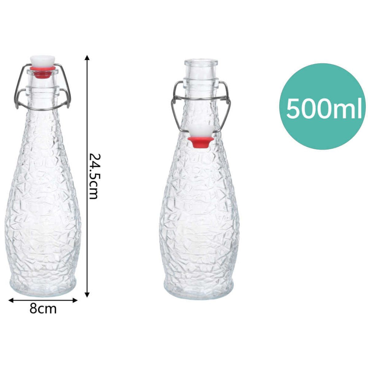 Botella de Vidrio 500ml Ice Flower Lock para Almacenaje