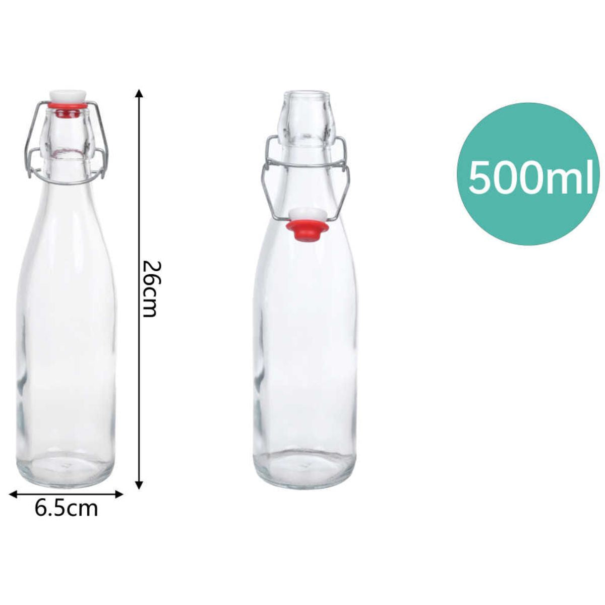 Botella de Vidrio 500ml 918 Lock para Almacenaje