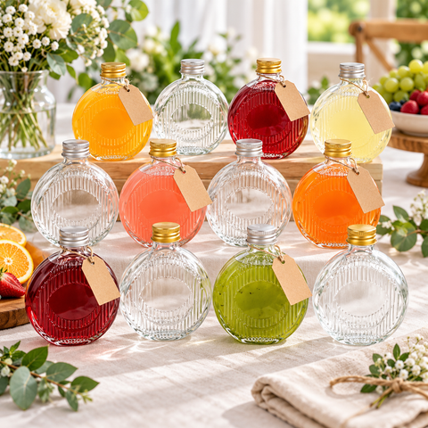 Pack de 12 botellas de vidrio de 250 ml para bebidas, eventos y regalos