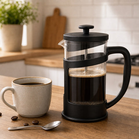 Prensa Francesa de Vidrio 800 ml | Filtro Acero Inoxidable | Café y Té