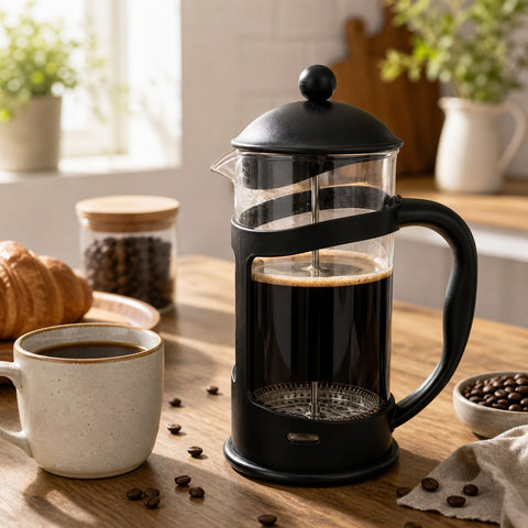Prensa Francesa de Vidrio 1 Litro | Filtro Acero Inoxidable | Café y Té