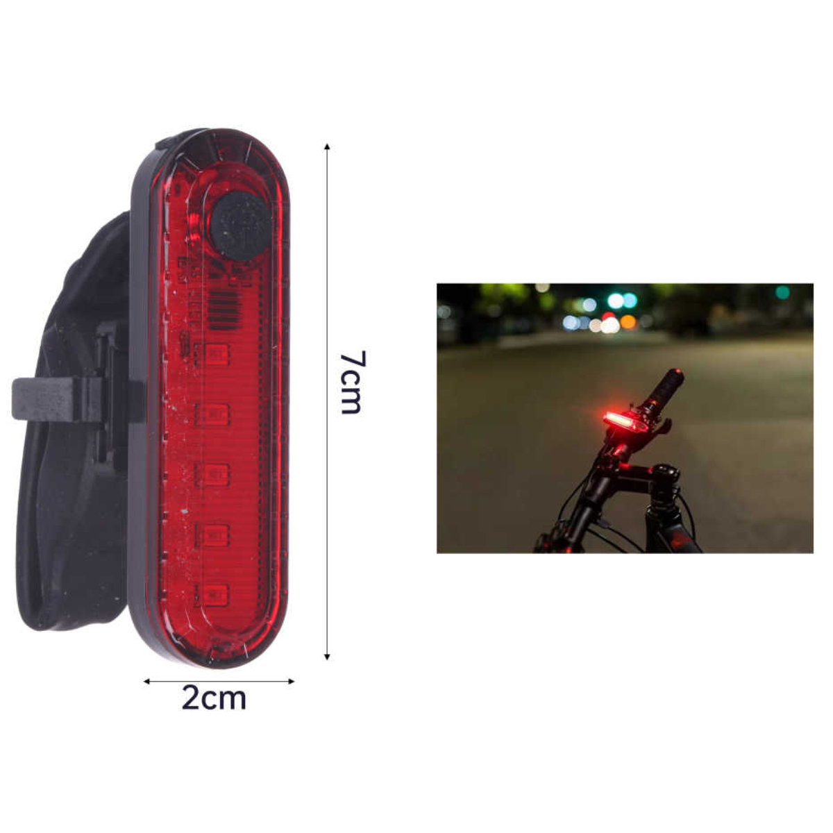 Luz Trasera para Bicicleta 56 - Visibilidad Doble