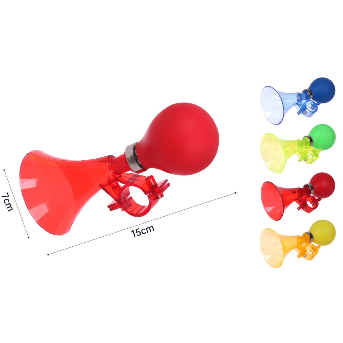 Bocina Transparente de 6 Pulgadas para Bicicleta - Sonido Claro y Colores Variados