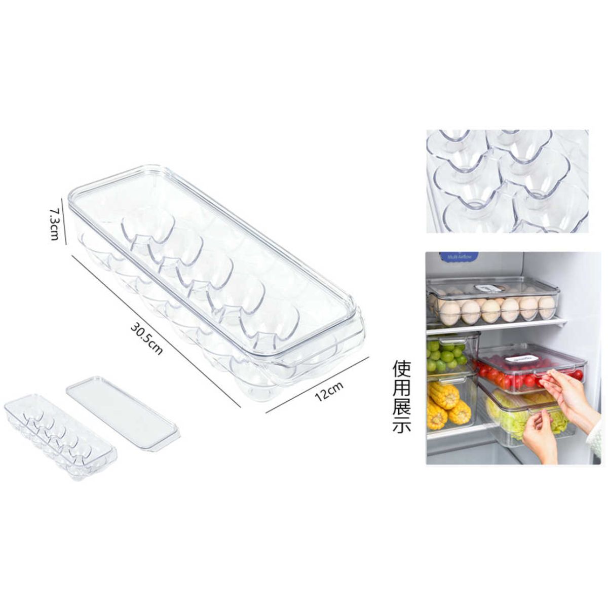 Caja de Almacenamiento para Huevos en Refrigerador - Organizador de 12 Huevos