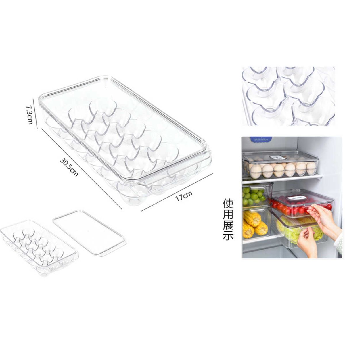 Caja de Almacenamiento para Huevos en Refrigerador - Organizador para 18 Huevos