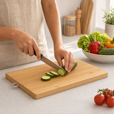 Tabla de Cortar de Bambú Listada 30x20x1,7 cm | Cocina y Preparación de Alimentos