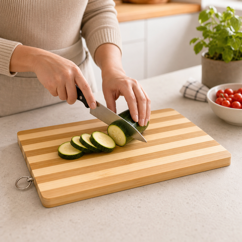 Tabla de Cortar de Bambú Listada 24x34x1,7 cm | Cocina y Preparación de Alimentos