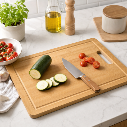 Tabla de Cortar de Bambú Listada 36x26x1,4 cm | Cocina y Preparación de Alimentos