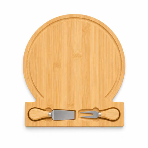 Tabla de Bambú para Quesos y Aperitivos 22x22x1,5 cm | Tabla para Servir y Picoteo