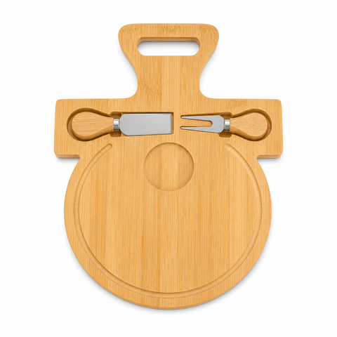 Tabla de Bambú para Quesos y Aperitivos 22x30x1,5 cm | Tabla para Servir y Picoteo