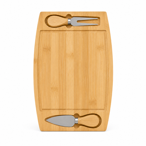Tabla de Bambú para Quesos y Aperitivos 19x33x1,5 cm | Tabla para Servir y Picoteo