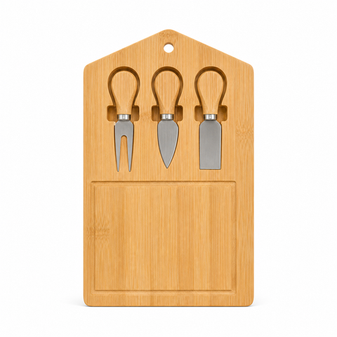 Tabla de Bambú para Quesos y Aperitivos 19x33x1,5 cm | Tabla para Servir y Picoteo