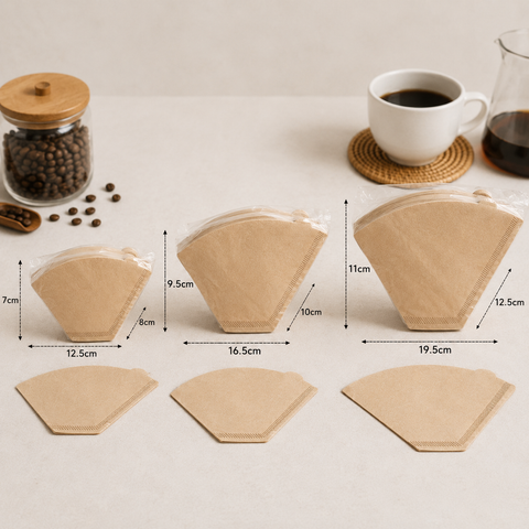 Filtro de Papel Kraft Desechable para Café x100 | Goteo y Pour Over | Super Premium