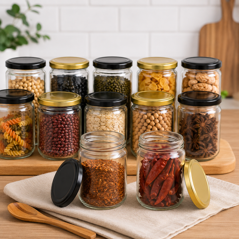 Pack 12 Frascos de Vidrio 500ML con Tapa Metálica – Ideales para Conservas y Cocina