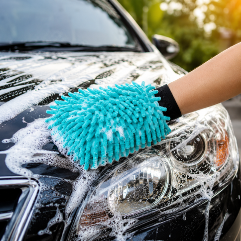 Pack 6 Guantes De Microfibra Chenilla Para Lavado De Autos Ultra Absorbentes