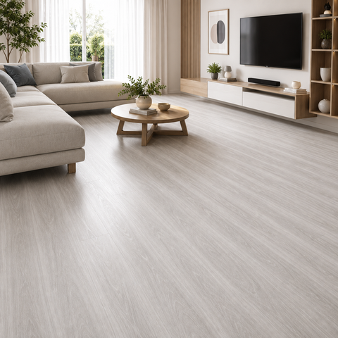 Piso Vinílico Autoadhesivo Gris Nórdico Claro | Caja 36 Láminas | 5,02 m²