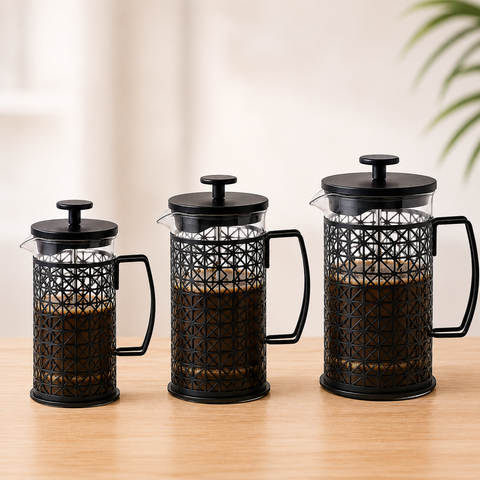 Prensa Francesa para Café y Té Vidrio Resistente con Filtro Acero Inoxidable - Espumador