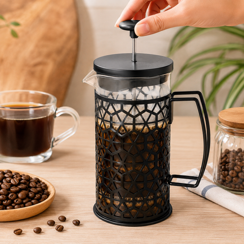 Prensa Francesa para Café y Té Vidrio Resistente con Filtro Acero Inoxidable - Espumador