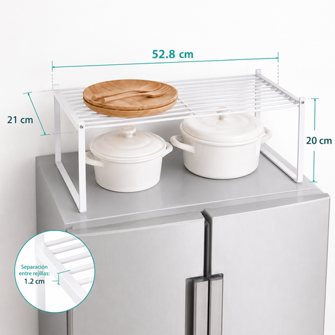 Organizador Metálico Blanco Multiuso – Cocina, Refrigerador y Baño