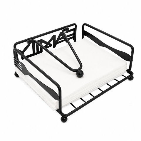 Servilletero Metálico Negro Moderno – Diseño Minimalista para Cocina y Mesa