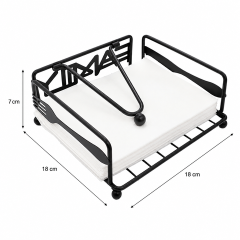 Servilletero Metálico Negro Moderno – Diseño Minimalista para Cocina y Mesa