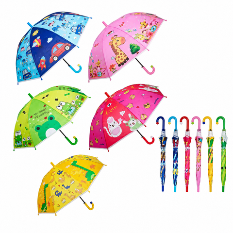 Paraguas Infantil Impermeable 76cm — Liviano, Colorido y Resistente para Niños