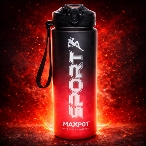 Botella Deportiva Sport Maxpot 1L Tapa Flip con Correa - Colores Variados