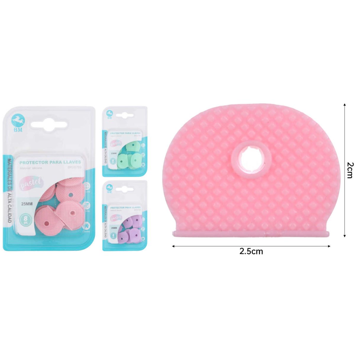 Protector para Llaves - Llavero con Funda Semi-Circular, Paquete de 8 Piezas