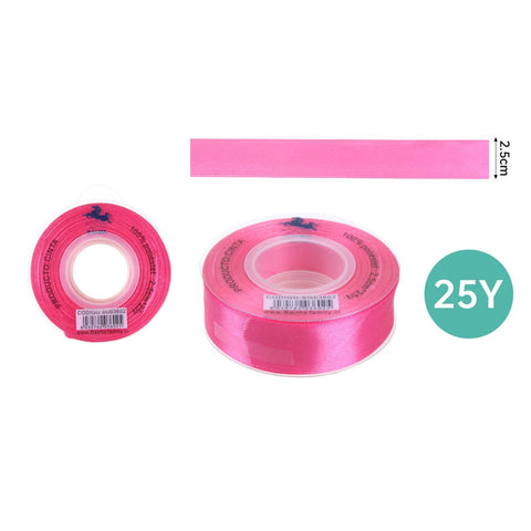Cinta de Raso 2.5 cm x 25 Yardas - Colores Variados para Proyectos Creativos