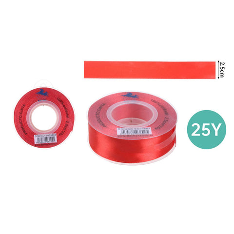 Cinta de Raso 2.5 cm x 25 Yardas - Colores Variados para Proyectos Creativos