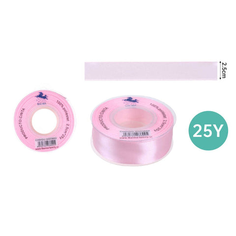 Cinta de Raso 2.5 cm x 25 Yardas - Colores Variados para Proyectos Creativos