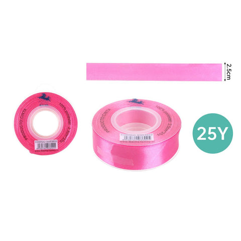 Cinta de Raso 2.5 cm x 25 Yardas - Colores Variados para Proyectos Creativos