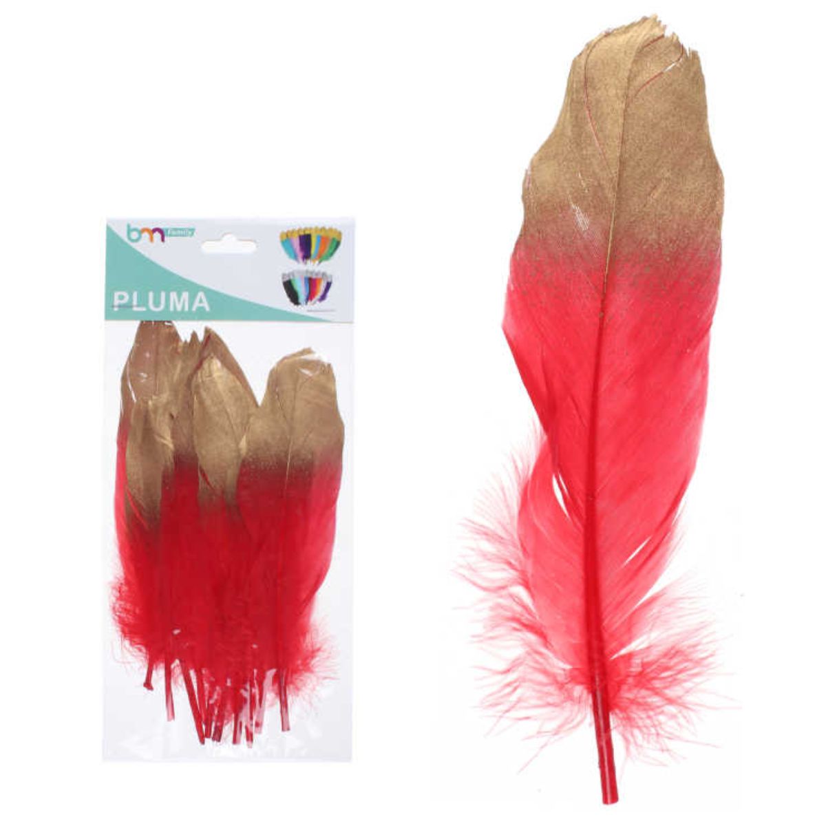 Paquete de 10 Plumas de 15-17 cm en Colores Variados