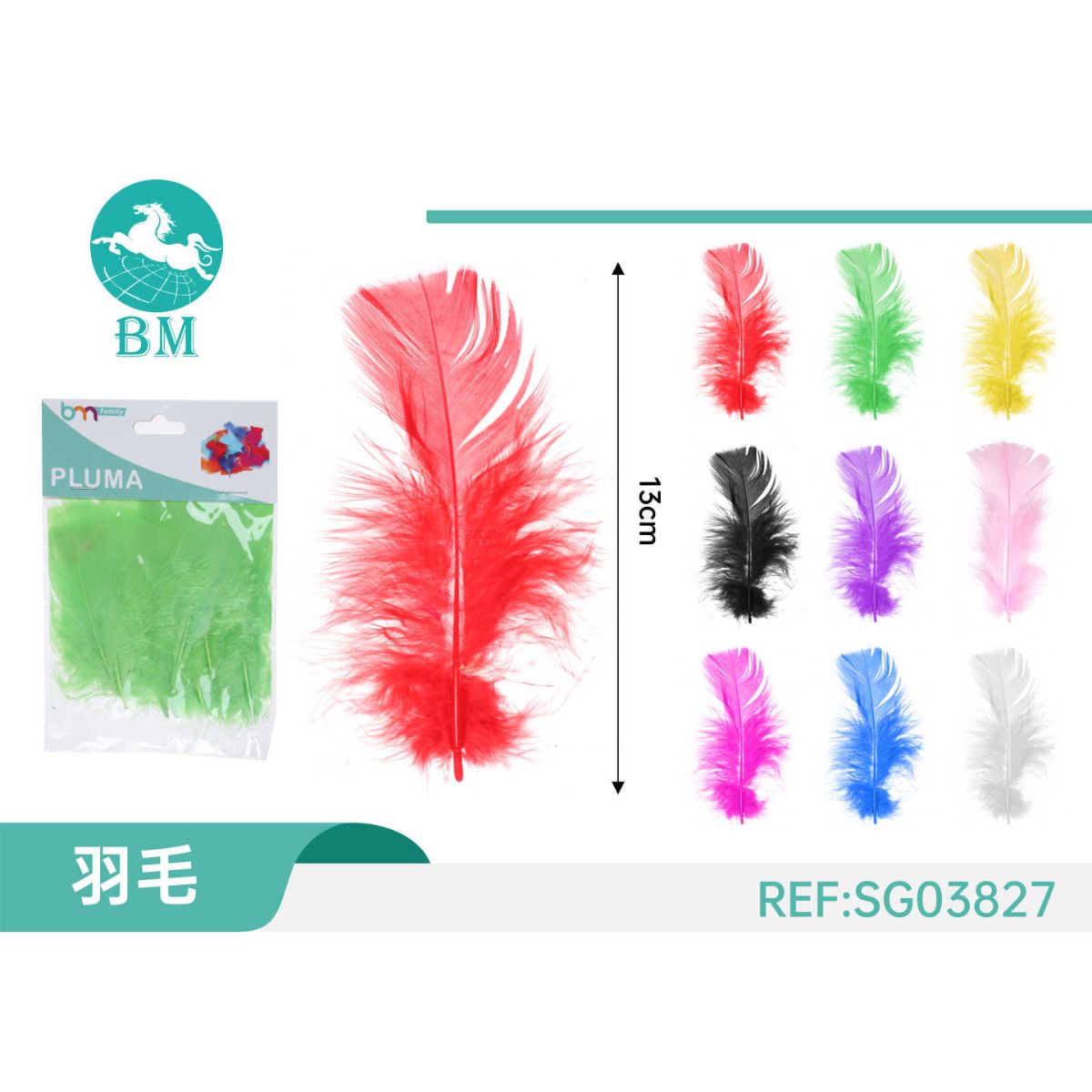 Paquete de 30 Plumas de 7-10 cm en Colores Variados