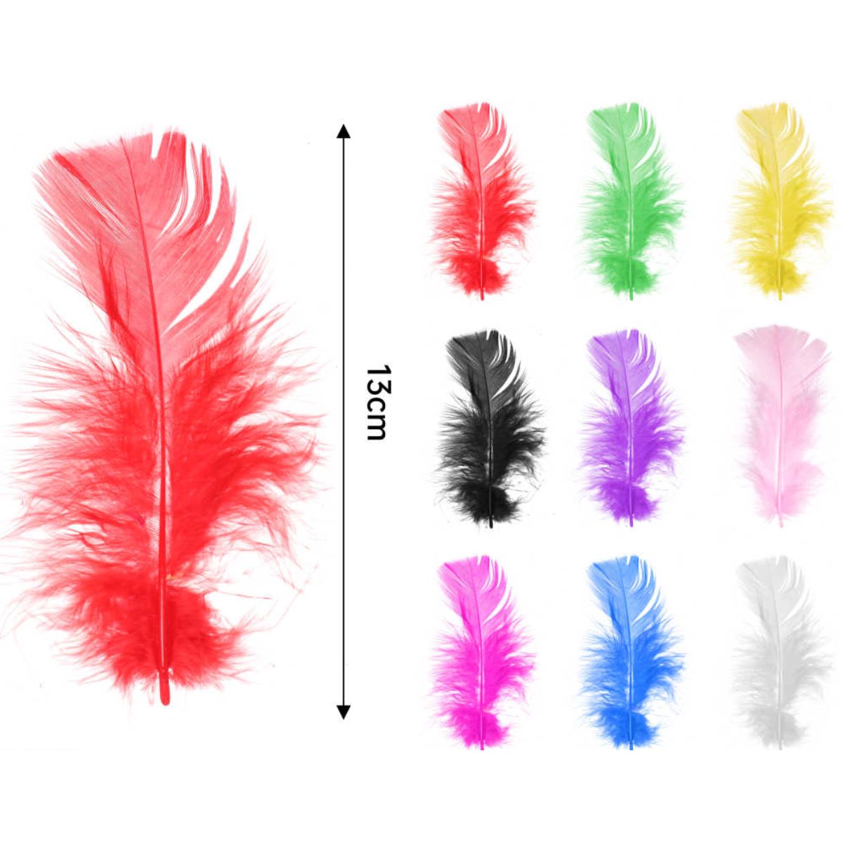 Paquete de 30 Plumas de 7-10 cm en Colores Variados