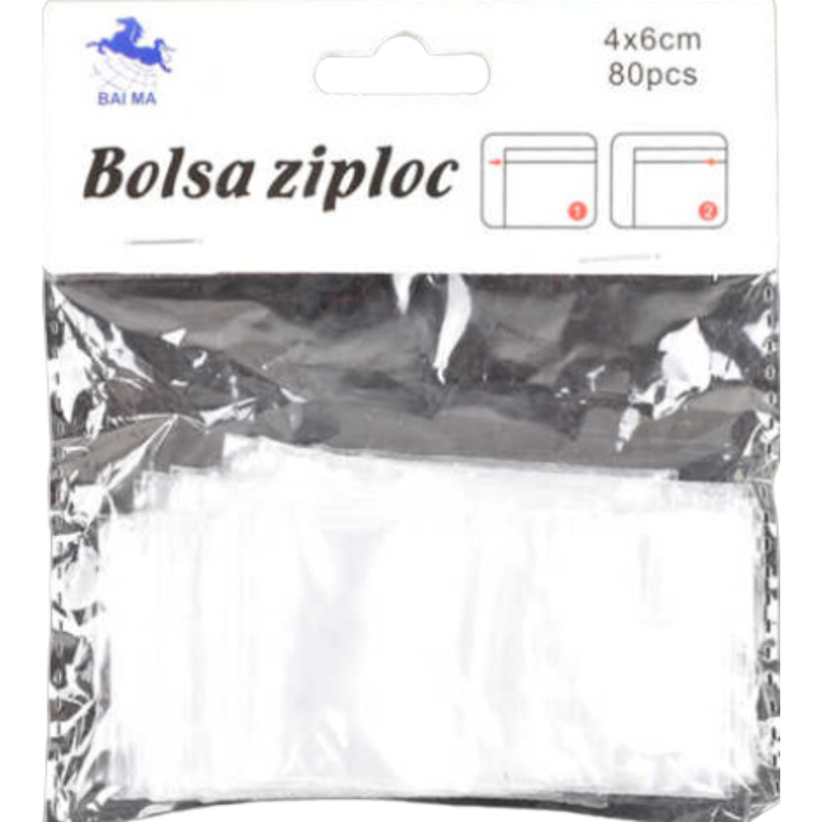 Bolsa Ziplock Hermetica 4x6Cm 80Pcs