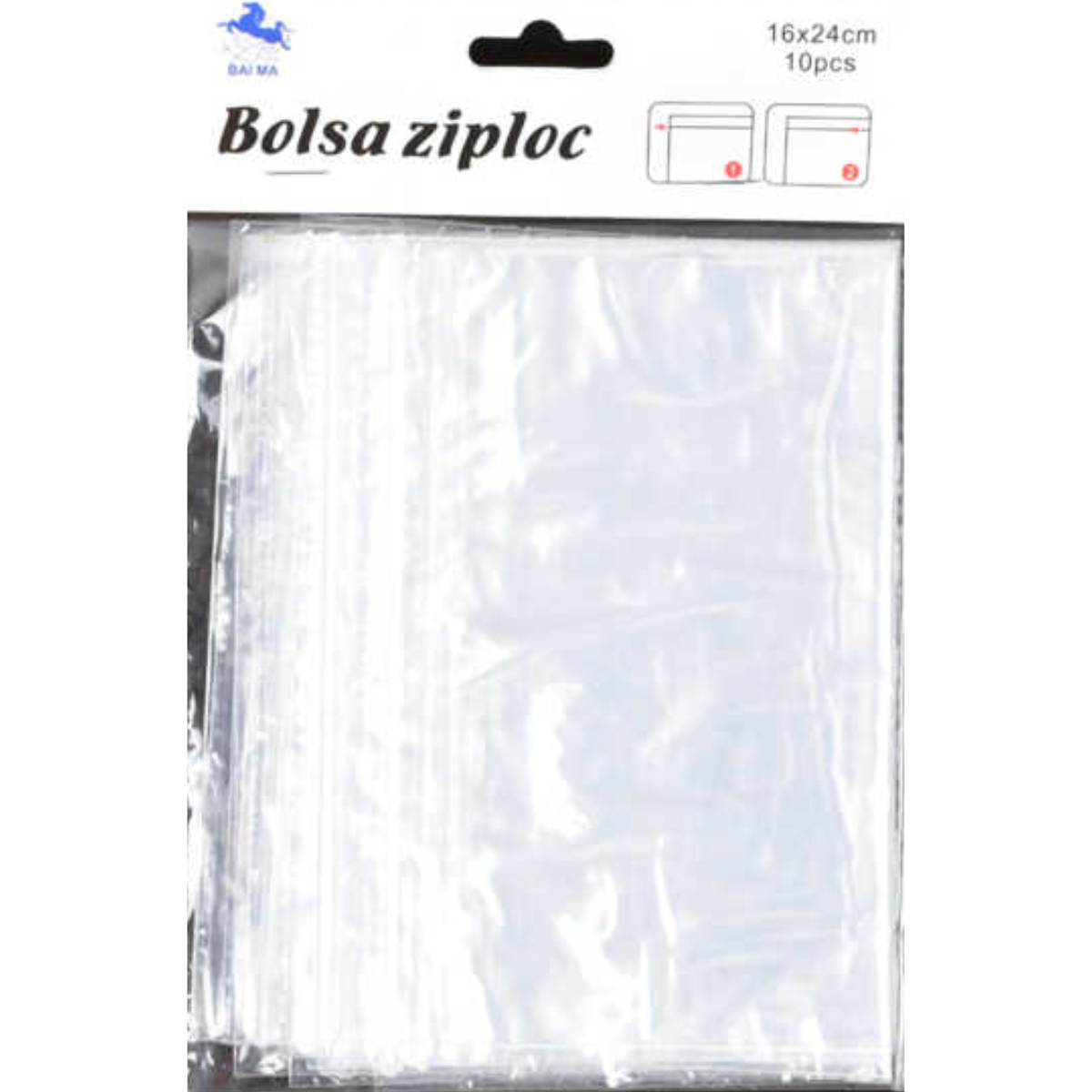 Bolsa Ziplock Hermetica 16x24Cm 10Pcs