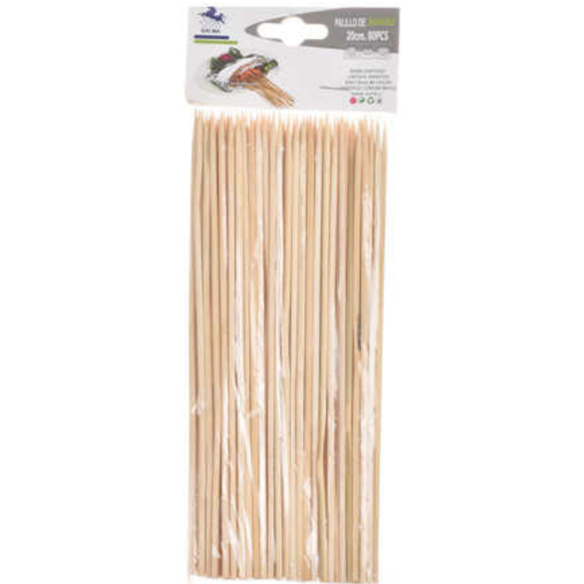 Palo De Bambu Anticuchos 3x15Cm 80Pcs