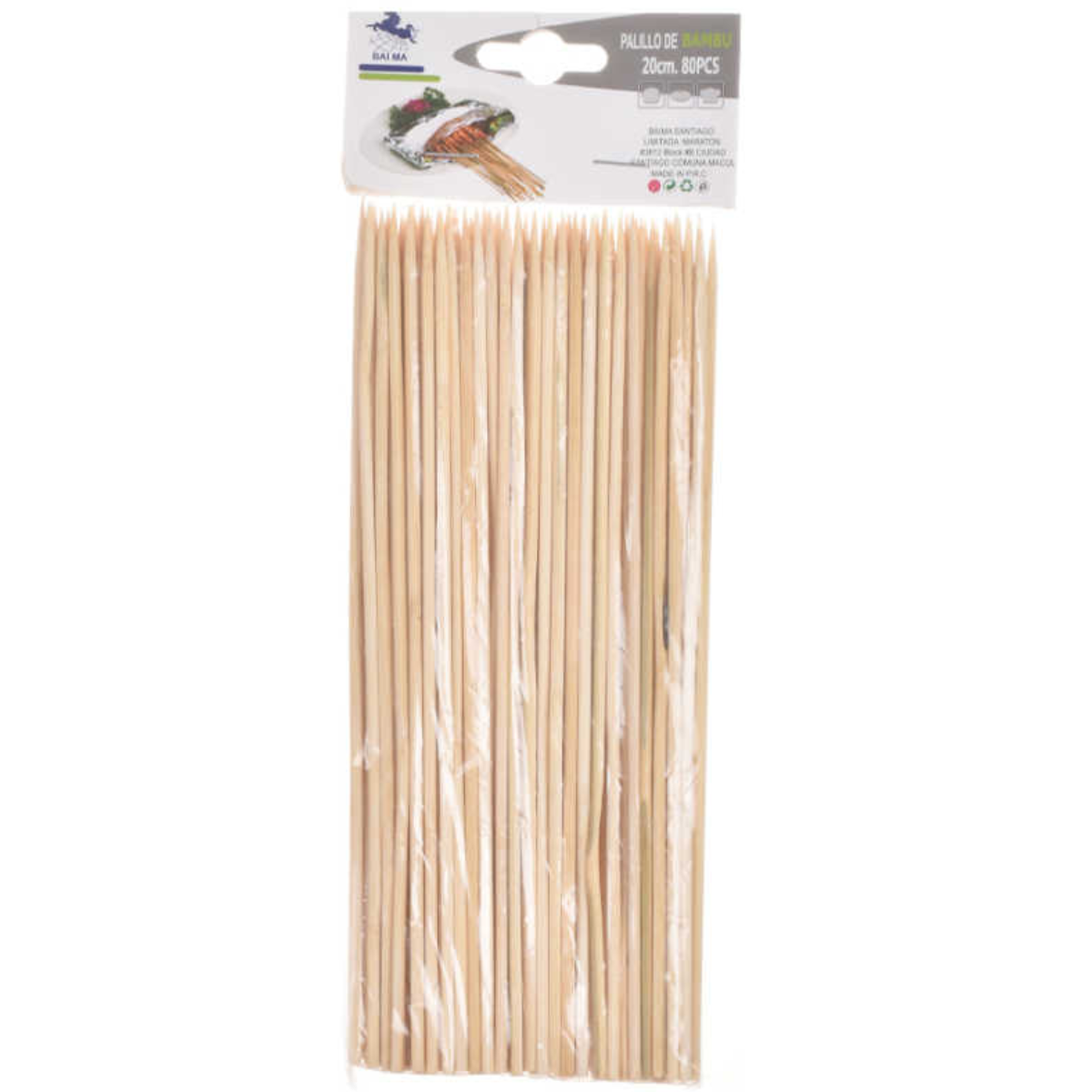 Palo De Bambu Anticuchos 3x20Cm 80Pcs