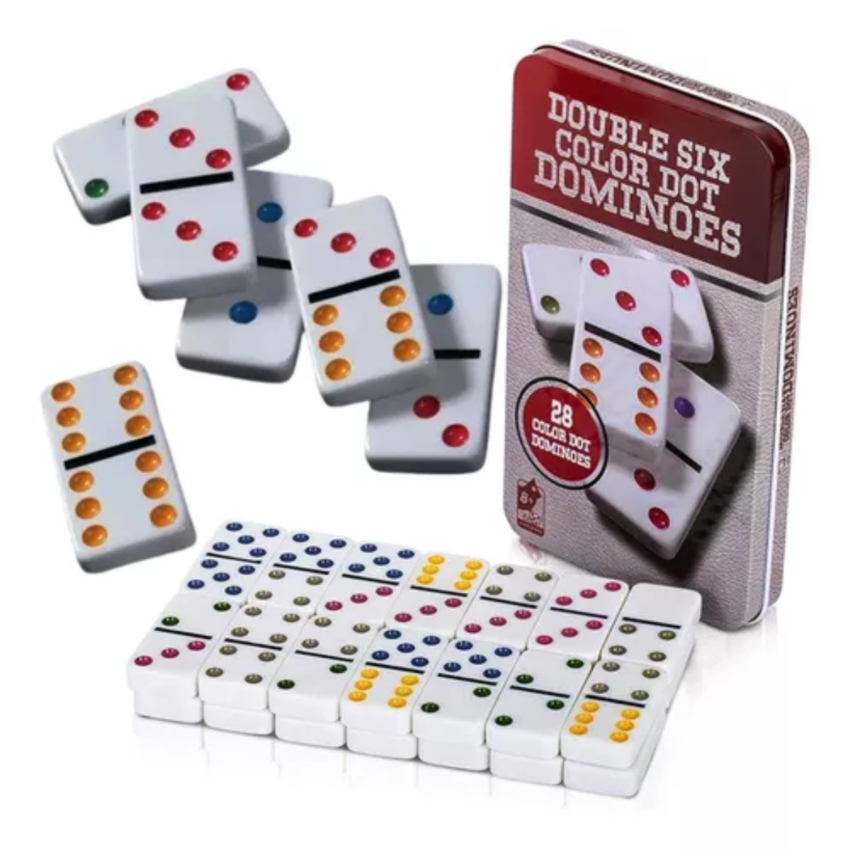 Juego De Mesa Domino Caja Metalica Doble 6