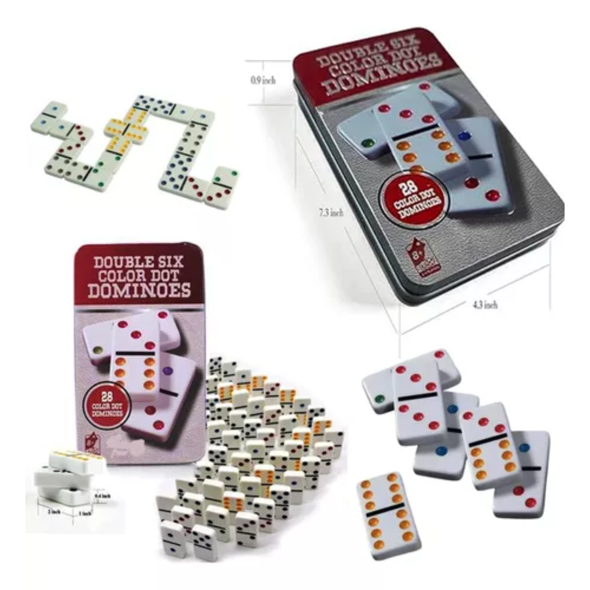 Juego De Mesa Domino Caja Metalica Doble 6