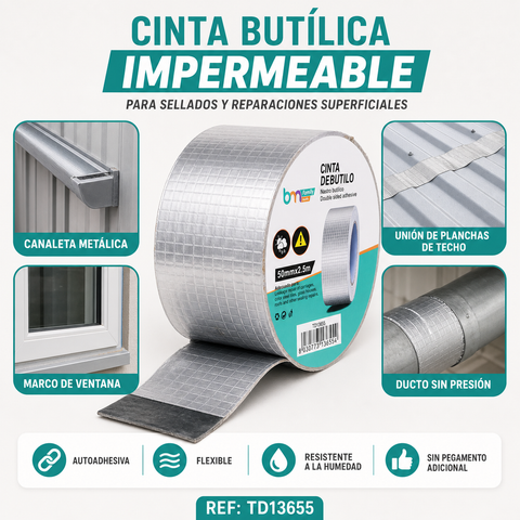 Usos y beneficios de cinta butílica impermeable autoadhesiva de 50 mm