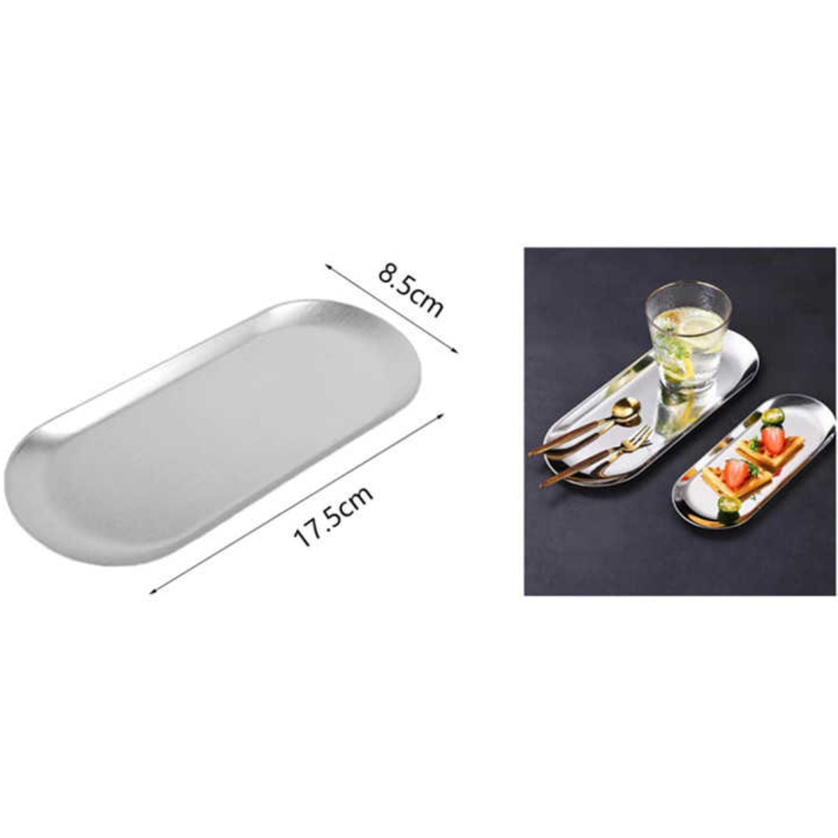 Bandeja Ovalada Pequeña 17.5 cm x 8.5 cm - Ideal para Servir y Presentar Platos