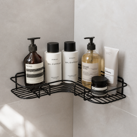 Organizador esquinero para productos de baño y ducha