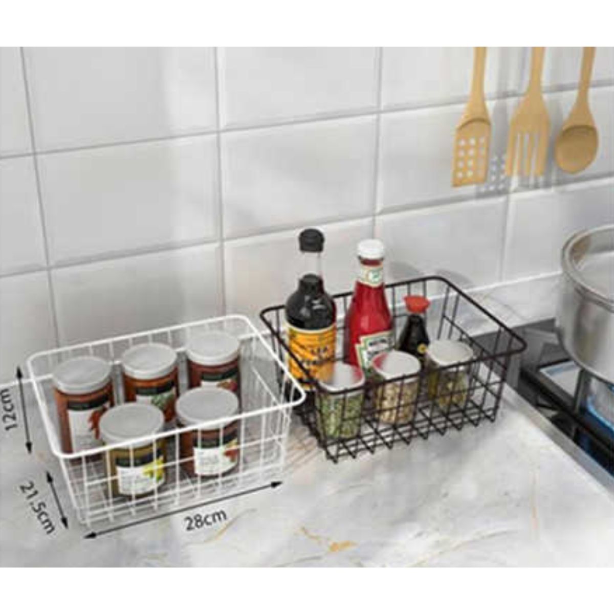 Cesta Metálica Organizadora HP95-755 para Cocina y Baño