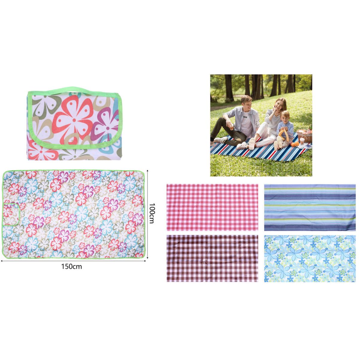 Estera de Picnic 100x150cm - Diseños Variados, Impermeable y Compacta